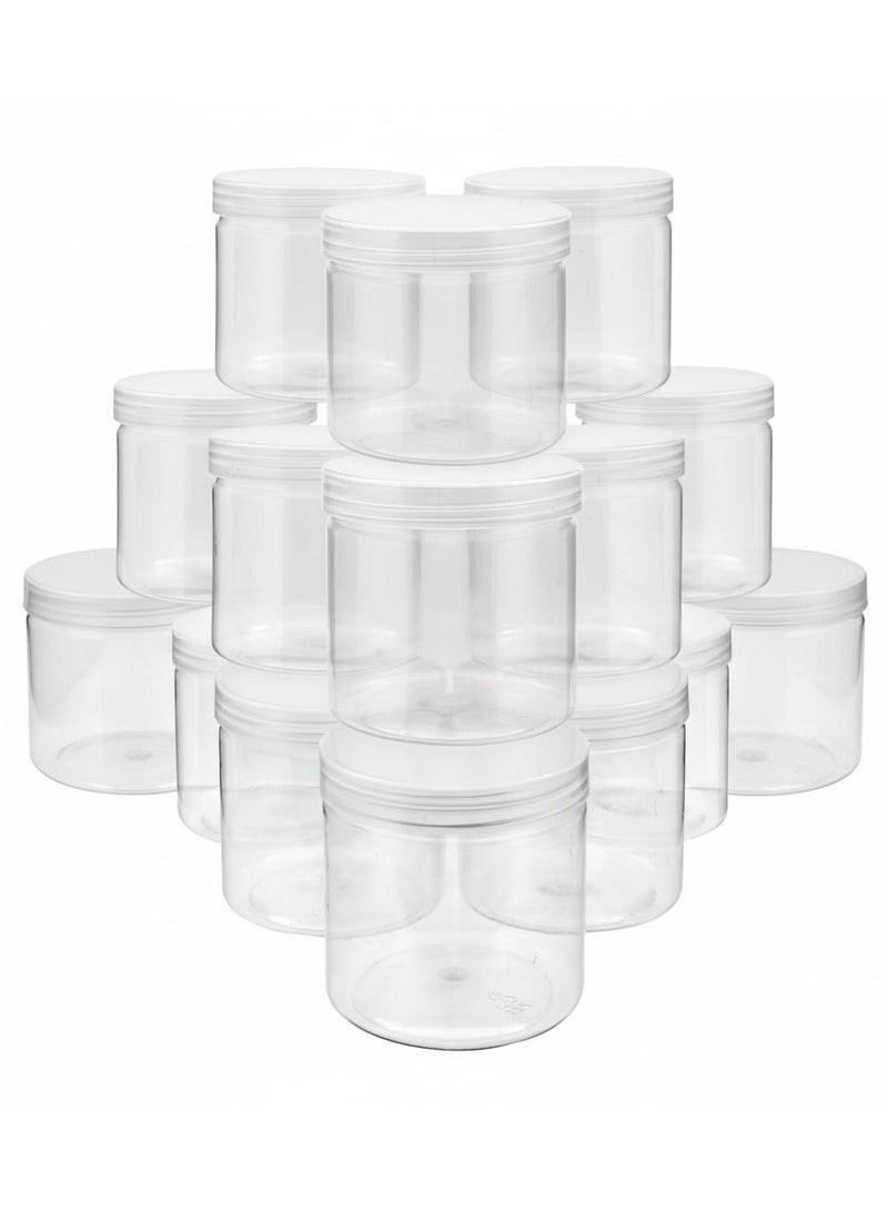 RR BRAND Plastic Slime Containers with Lids – Clear 12 oz, 12 Pack - Image 1